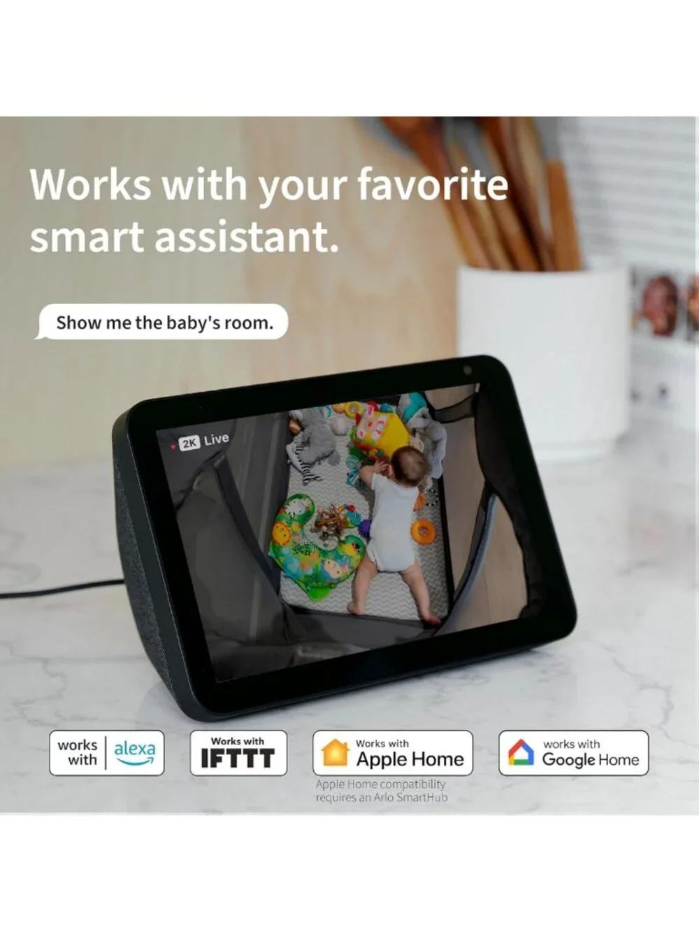 2K Indoor Security Camera - Wired, Person & Animal Detection, Privacy Shield